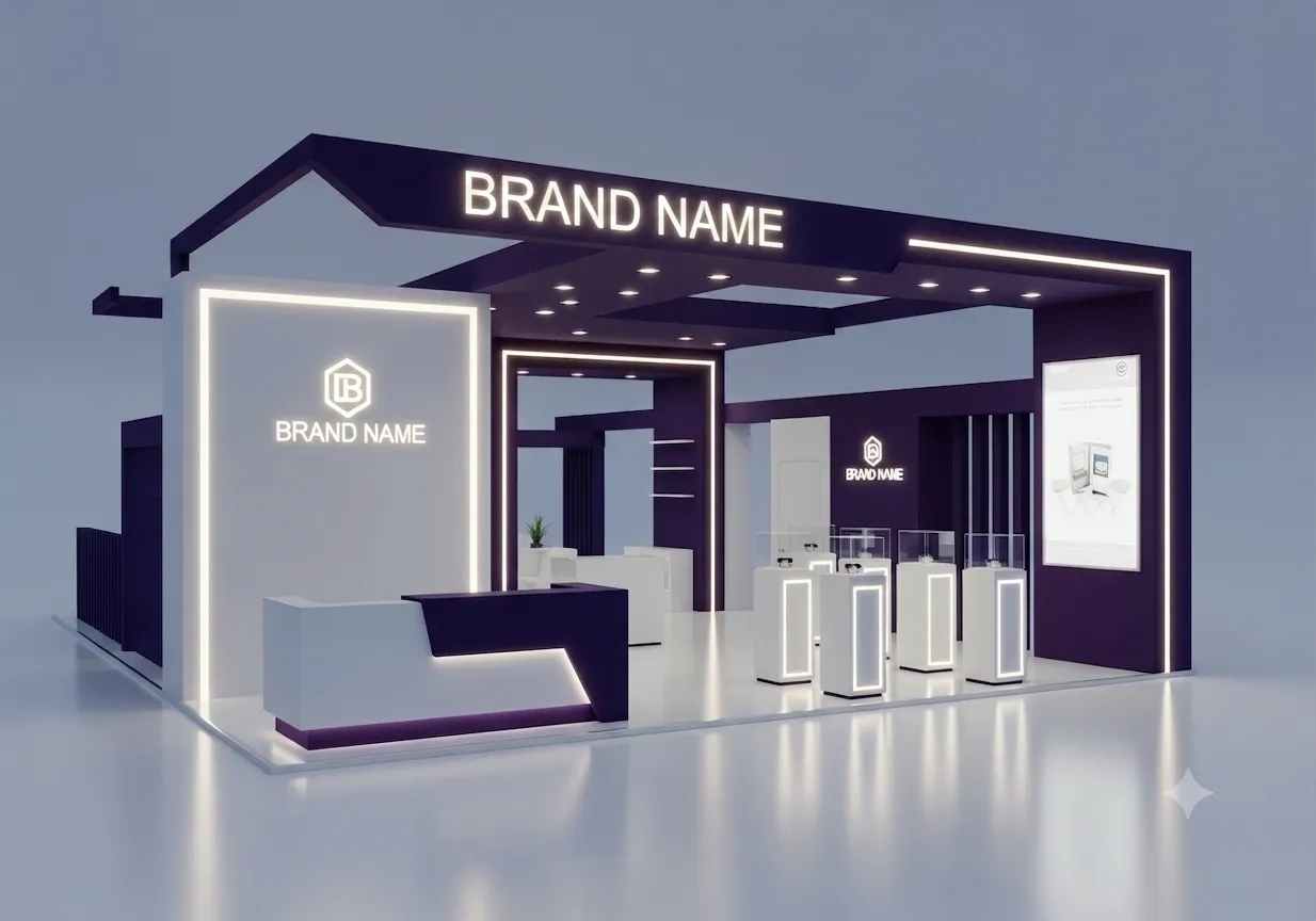 AI-generated 3D exhibition booth concept