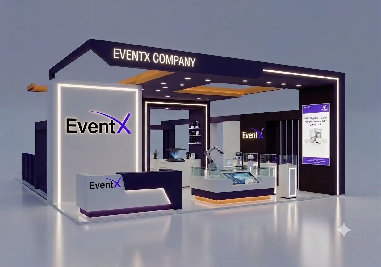 AI-generated 3D exhibition booth concept